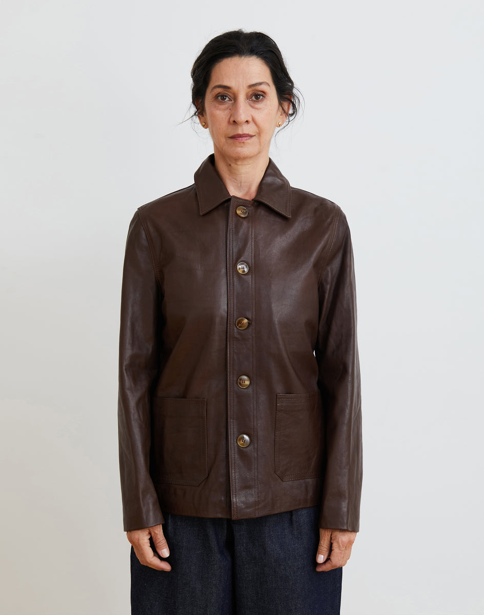 Unisex Leather Jacket – Dark Brown – Nimesba