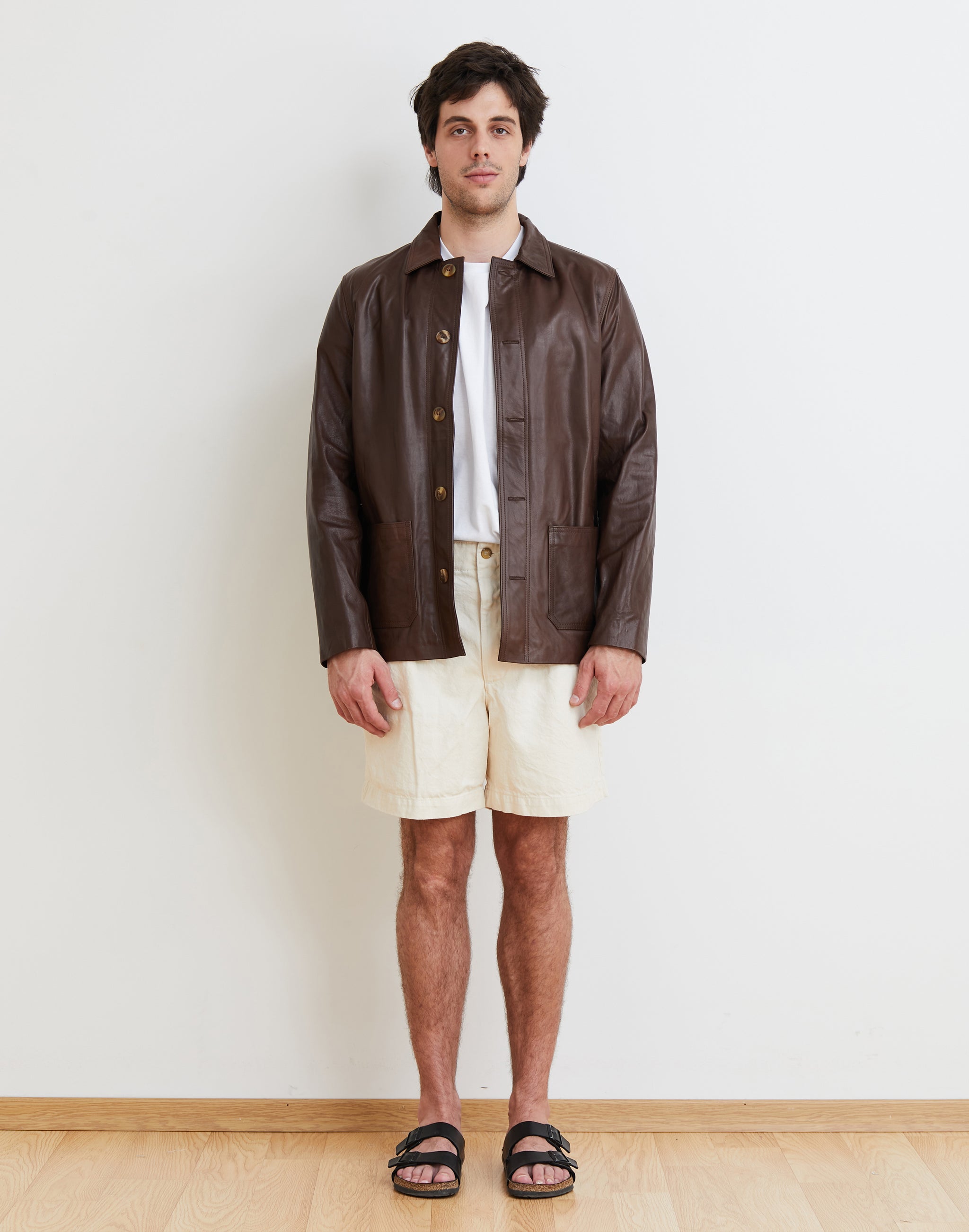 Unisex Leather Jacket – Dark Brown – Nimesba