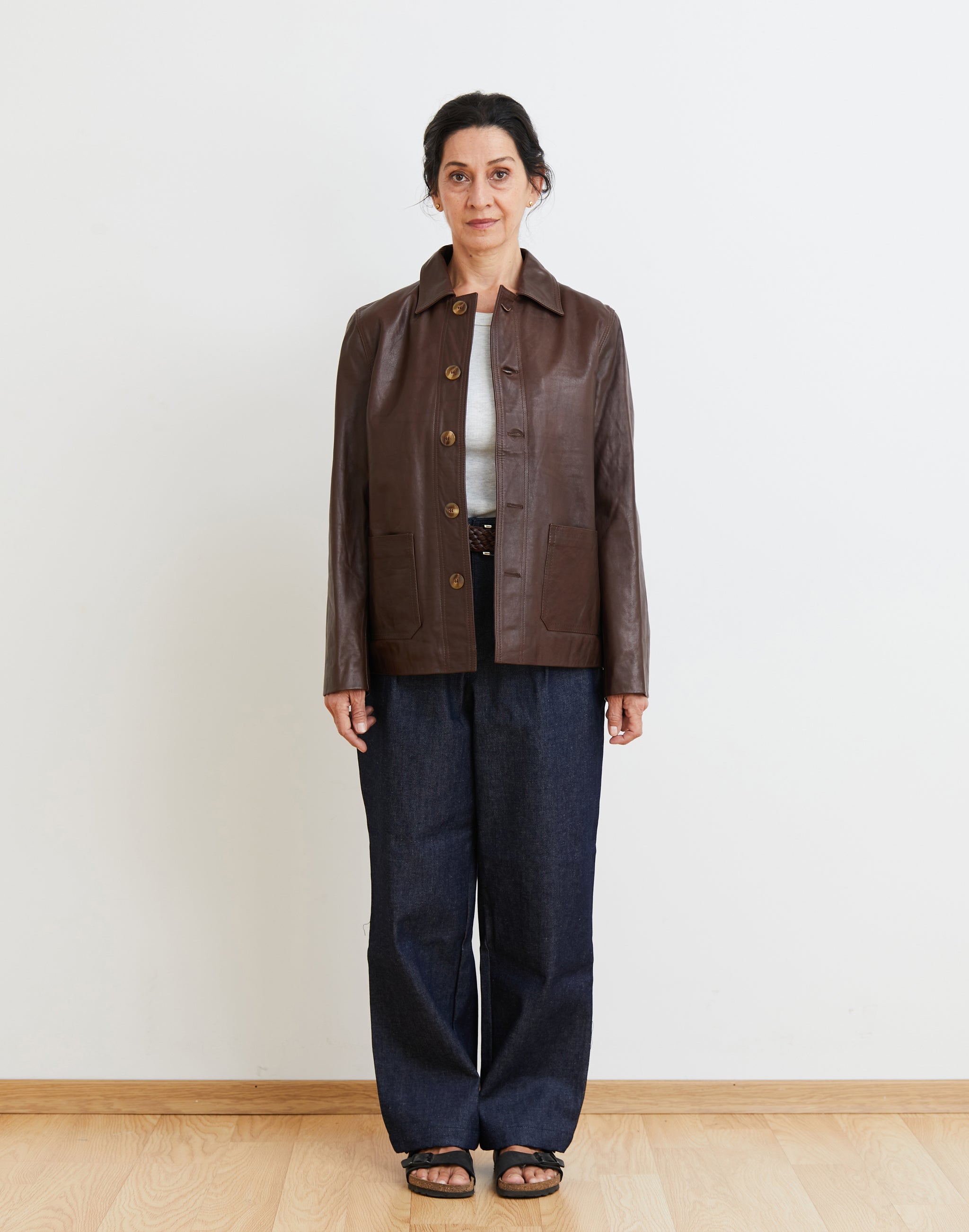 Unisex Leather Jacket – Dark Brown – Nimesba