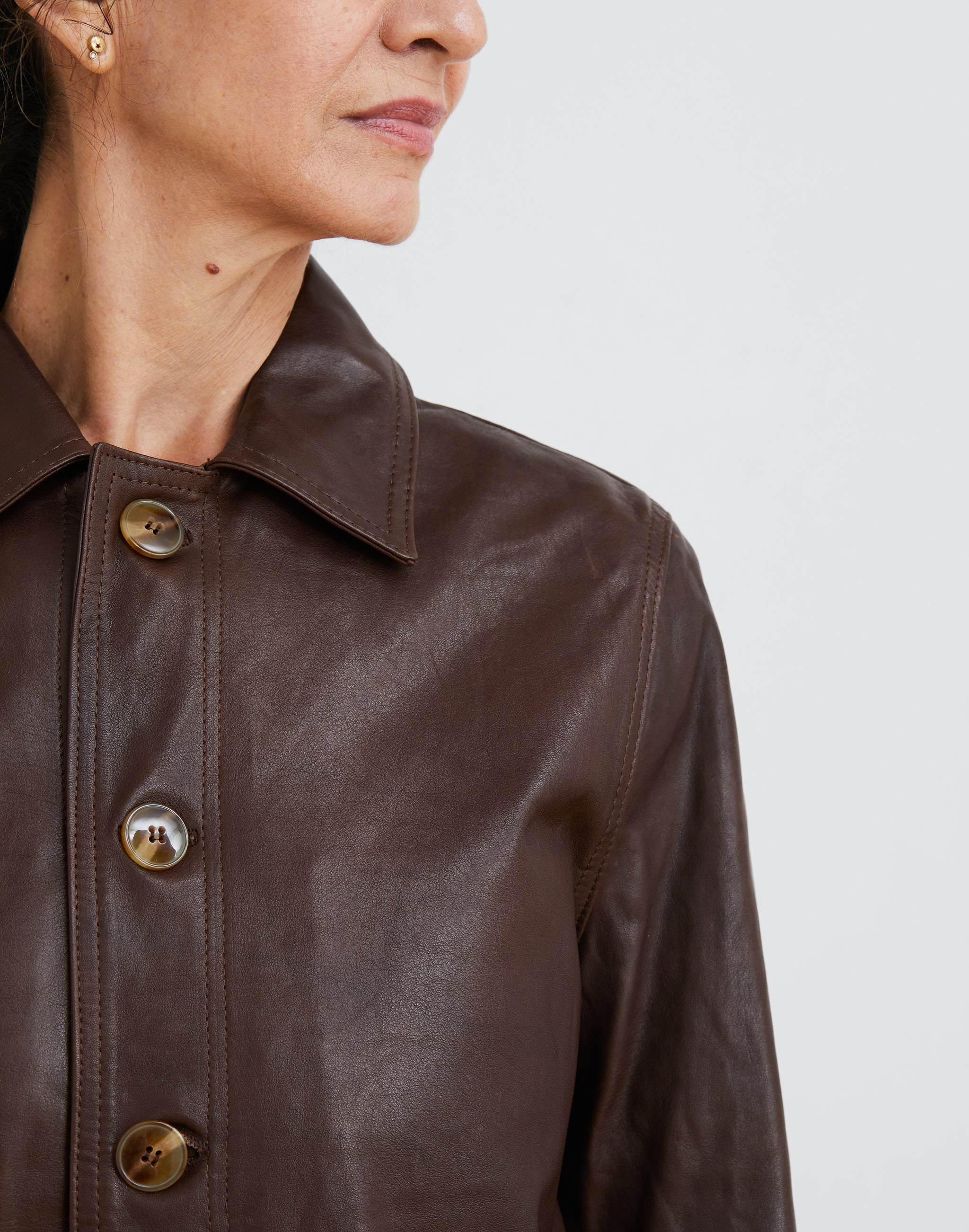 Unisex Leather Jacket – Dark Brown – Nimesba